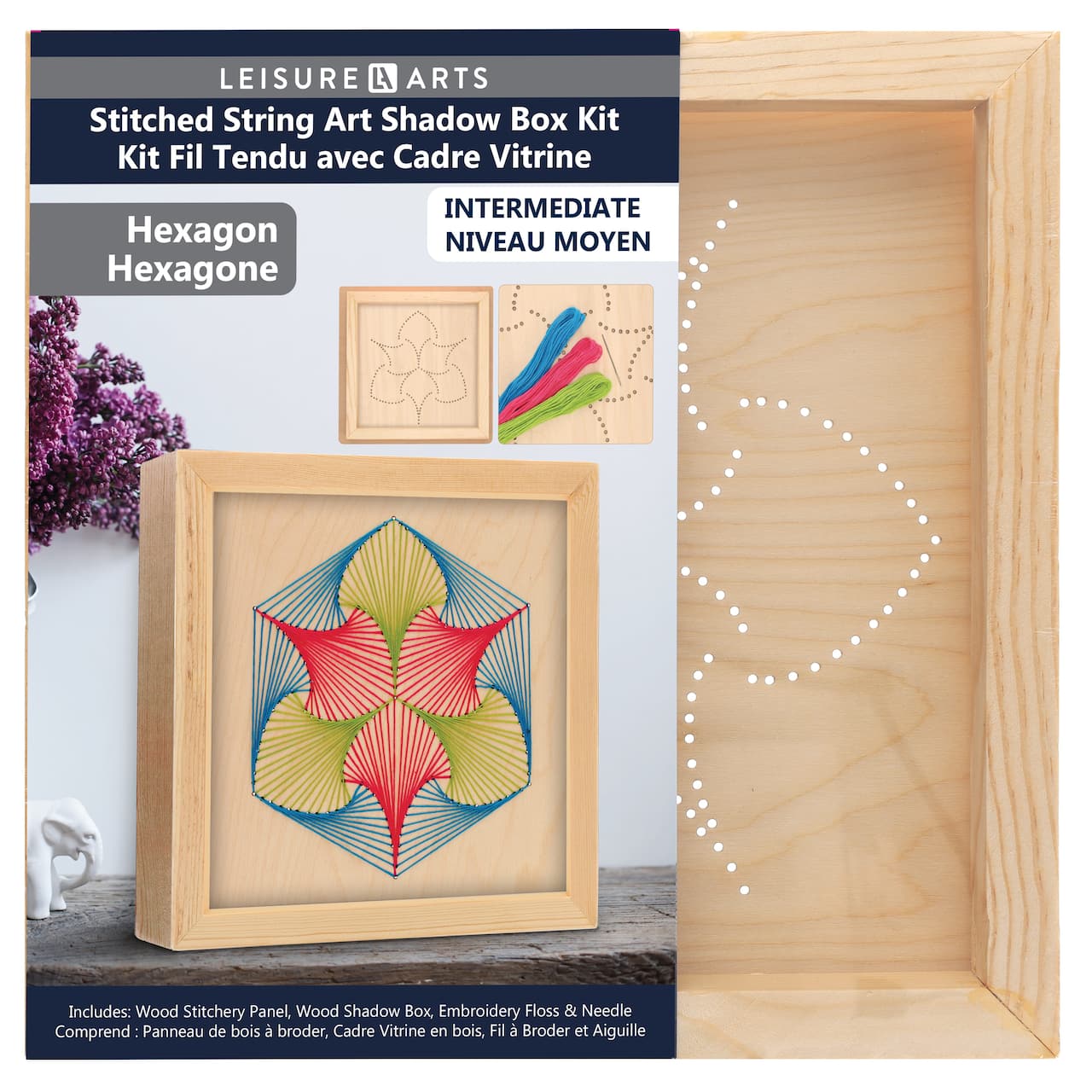 Leisure Arts&#xAE; Hexagon Stitched String Art Shadow Box Kit